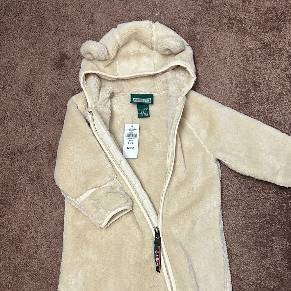 LL Beam Bear Hooded Kids One Piece - Picture 3 of 3